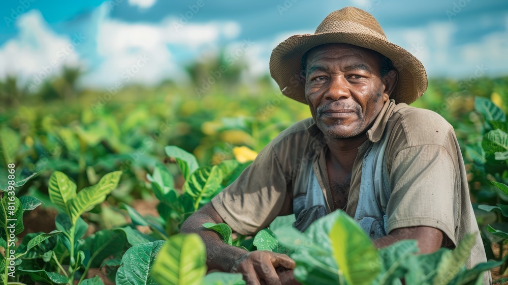 Tobacco farmers collect tobacco leaves Tobacco farmers collect tobacco leaves