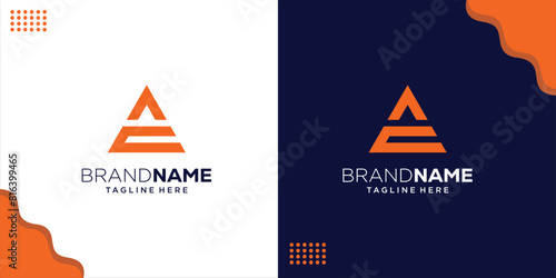 Creative Initial Logo Triangle Shape Letters A and C, Pyramid and Monogram, Design Inspiration, Illustration, Vector