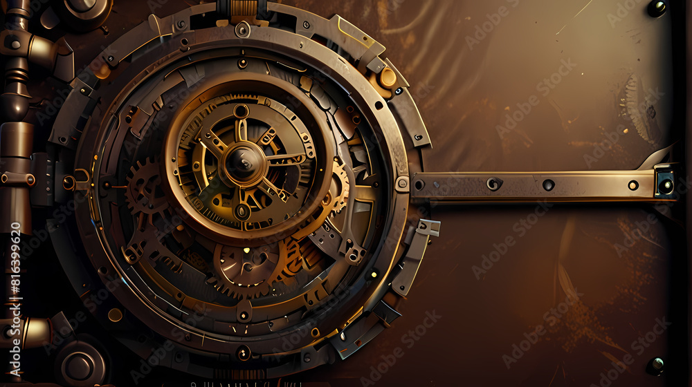 Obraz premium Abstract Background With Gear and Steam Engine Theme