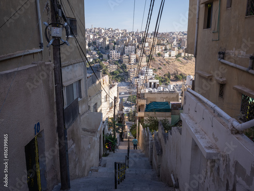 Cuadro en lienzo stairs of alleyway of the street in capital amman