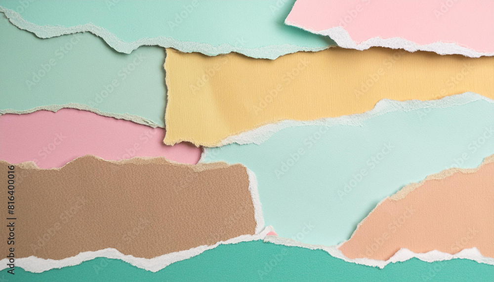 Naklejka premium Torn Paper Background, Craft, Pastel Color