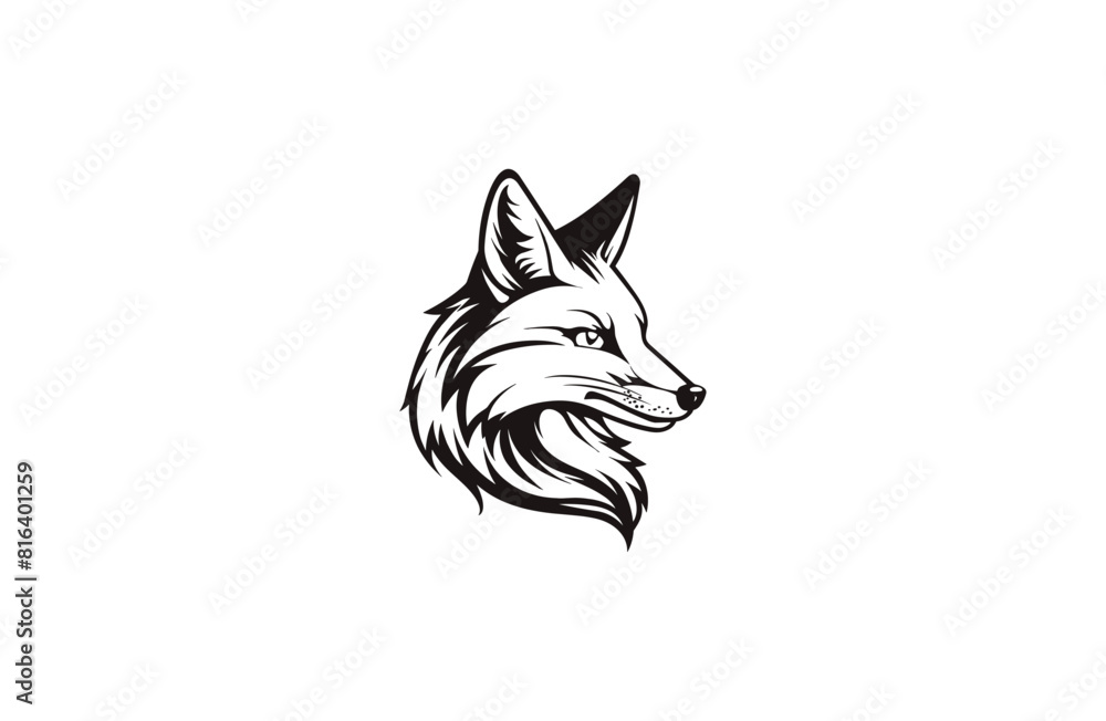 Fototapeta premium Head fox logo design template vector illustration