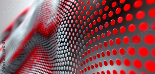 Vibrant energy Dynamic red, grey halftone dots.