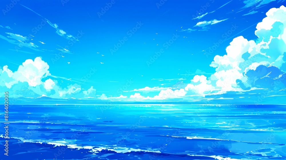landscape beach style drawing anime background landscape beach style drawing anime background