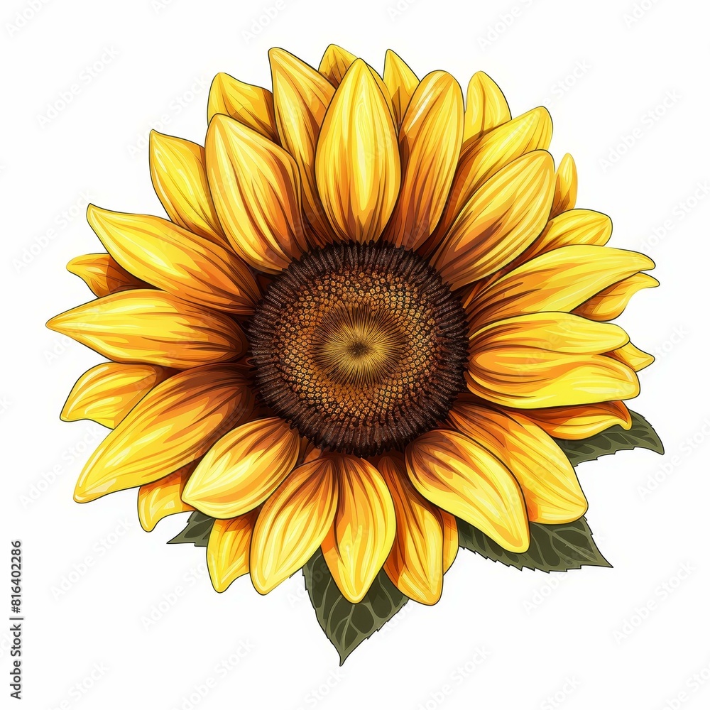 Fototapeta premium Stunning vector of a sunflower in full bloom, highly detailed, Ai Generated