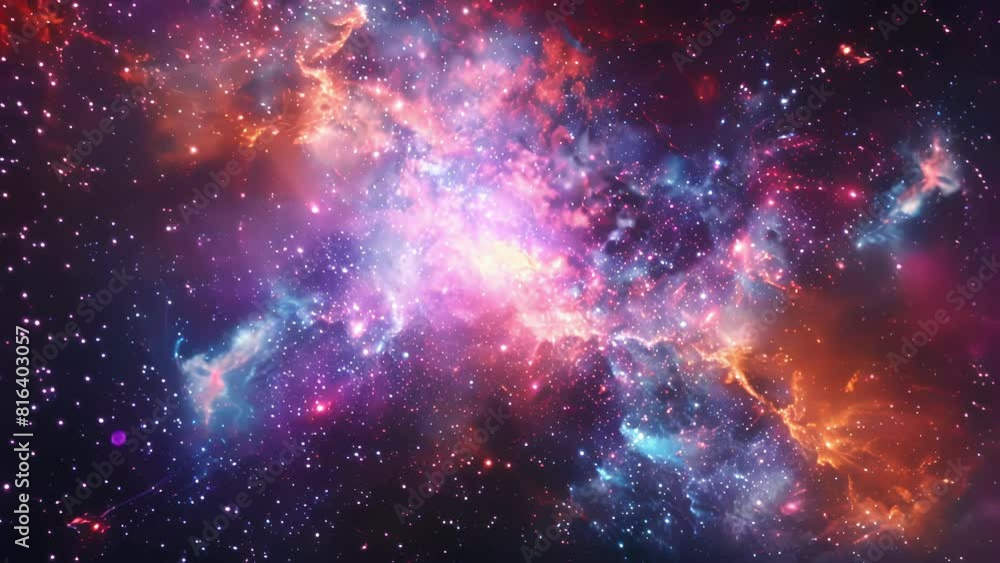 A vast, colorful space bursting with an array of bright stars, creating a stunning display. A vast, colorful space bursting with an array of bright stars, creating a stunning display.