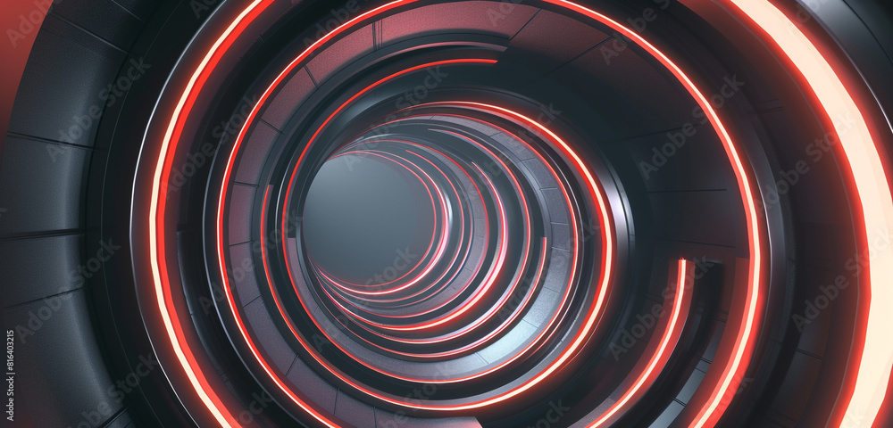 Vibrant circles neon coral pairs with deep grey in tech. Vibrant circles neon coral pairs with deep grey in tech.