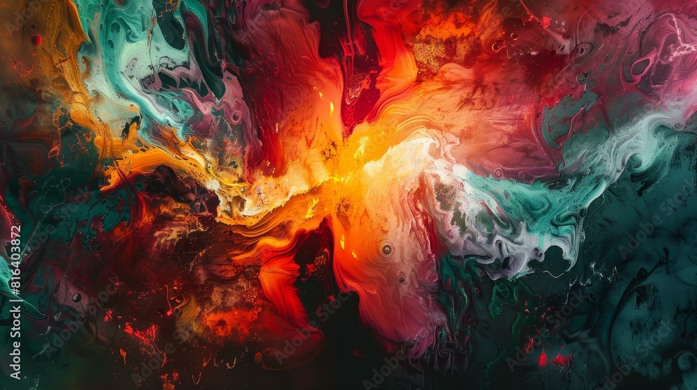 Fototapeta premium Bold, vibrant mural with stunning visual impact, Ai Generated