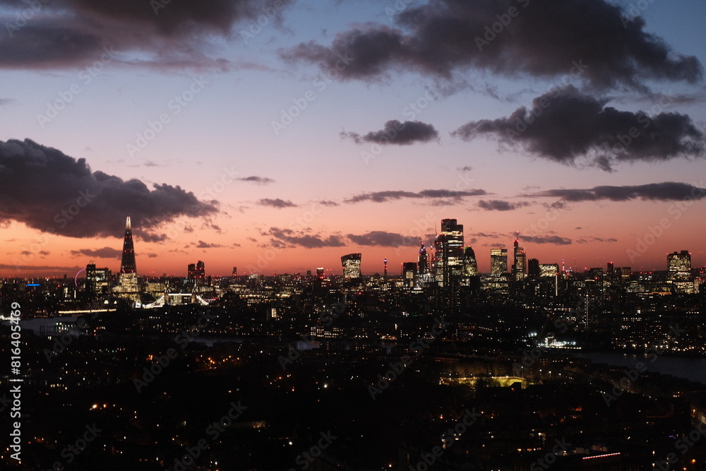 Fototapeta premium sunset over the city