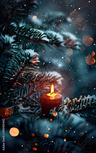 Magic-inspired background and scene with seasonal elements and bokeh.