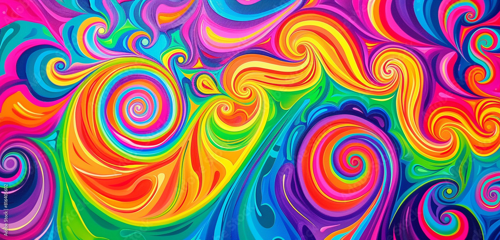 Lively neon swirls vibrant colors, psychedelic. Lively neon swirls vibrant colors, psychedelic.