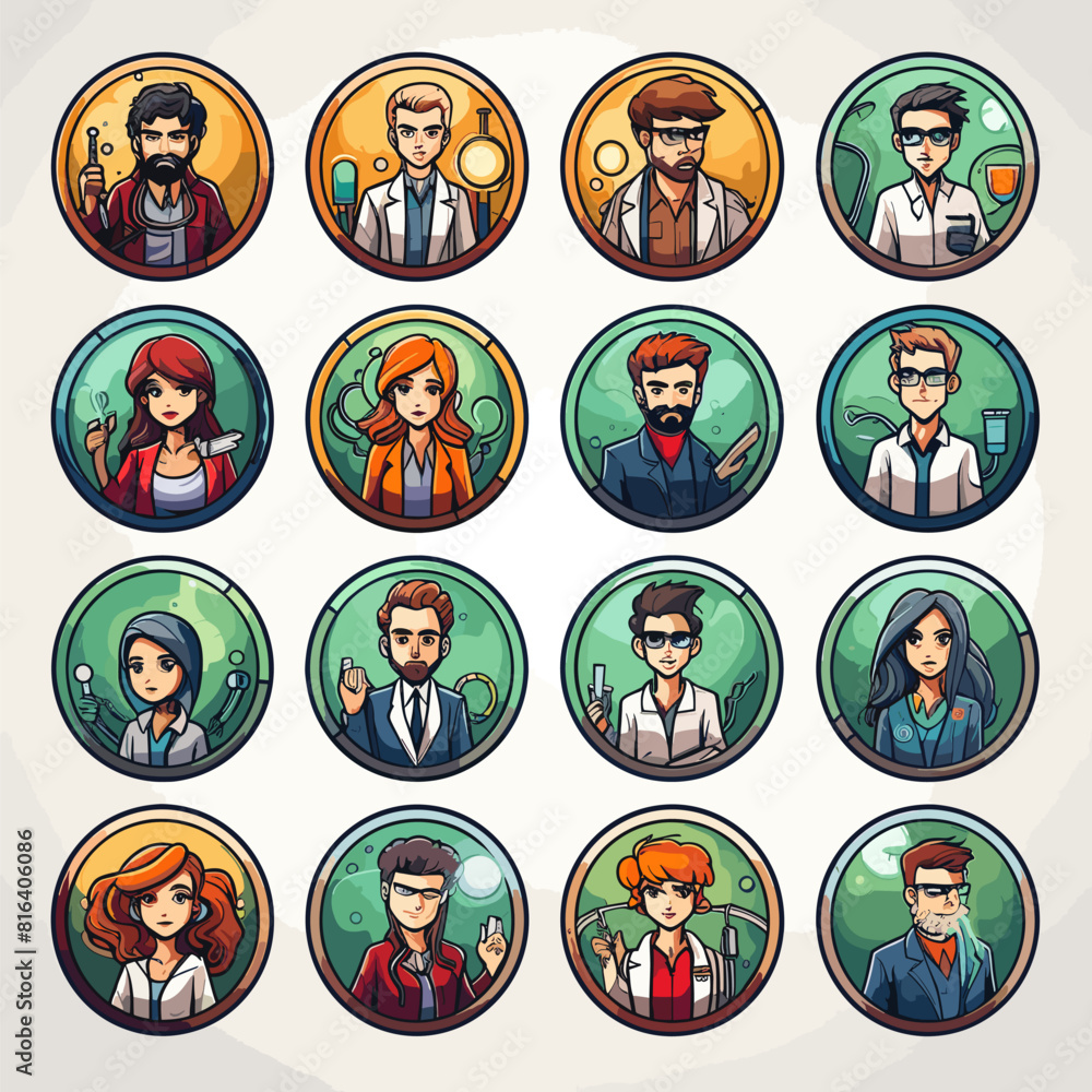 various doctor and medical devices icons on a white background various doctor and medical devices icons on a white background