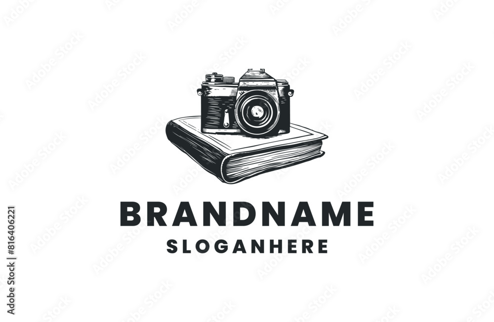 Camera book logo design template vector illustration Camera book logo design template vector illustration