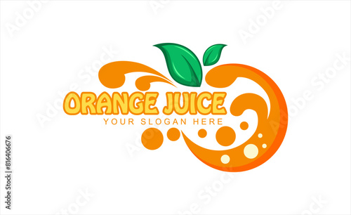 orange juice logo sticker template