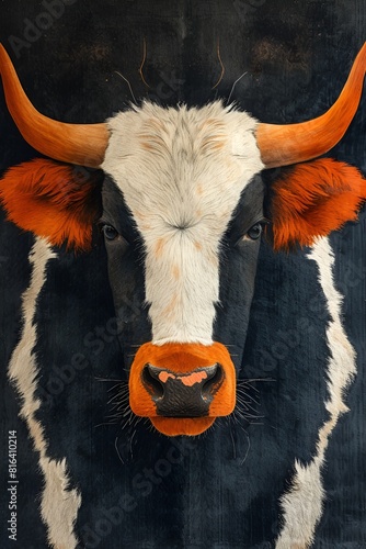 Frontal view of a large bull - narrow version - cattle - cow  photo