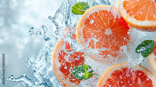 Fresh Oranges range splashing concept Juice Orange And Fruit Water Splash, Generative Ai