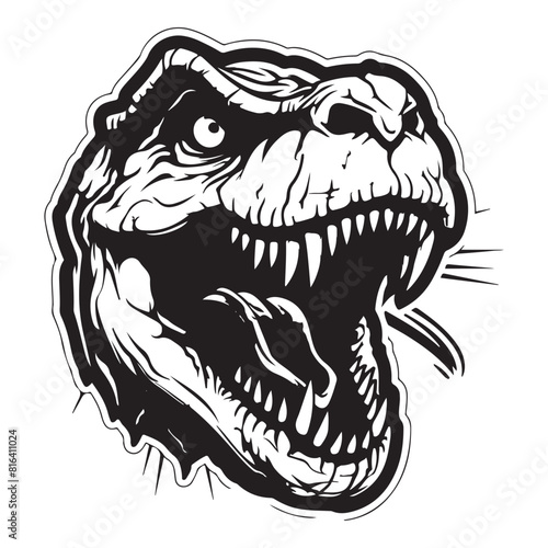 Jurassic Rage Iconic Angry Prehistoric Graphic for Clothing © Artcuboy