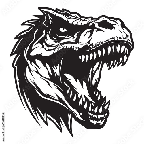 Ancient Fury Bold Angry Prehistoric Emblem for Clothing