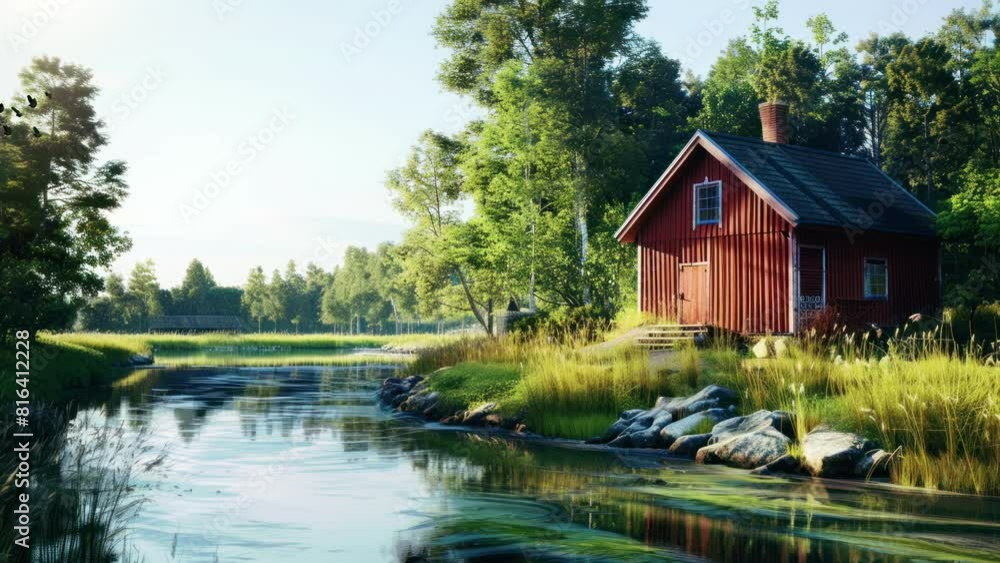 Red House Standing Amidst Lush Greenery, Embracing the Tranquil Flow of the River
Red House Standing Amidst Lush Greenery, Embracing the Tranquil Flow of the River