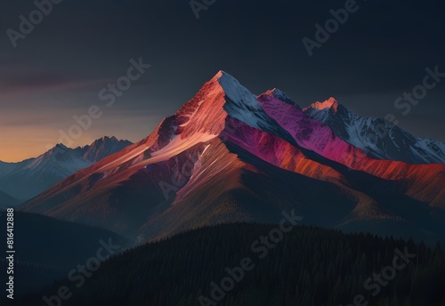a mountain range that changes color with your mood, generative AI