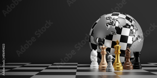 International chess day 20 july banner 3D render © ArtBackground