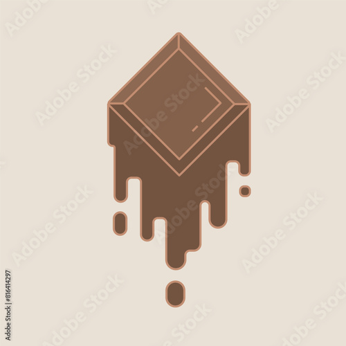 Chocolate Bar Melting vector Illustration