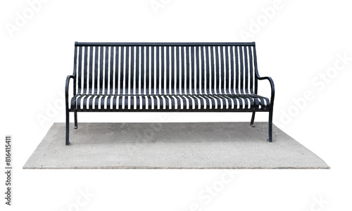 Canvastavla Elegant metal bench on concrete base