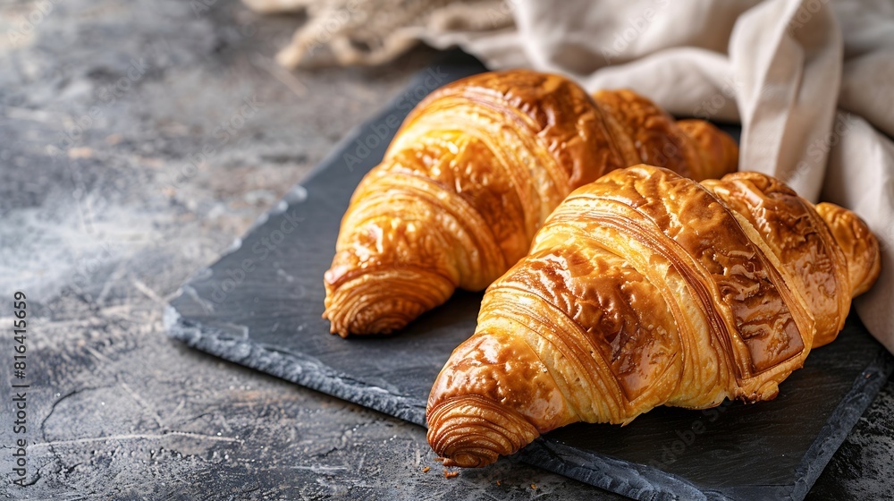 Freshly baked butter croissant Studio photo : Generative AI Freshly baked butter croissant Studio photo : Generative AI