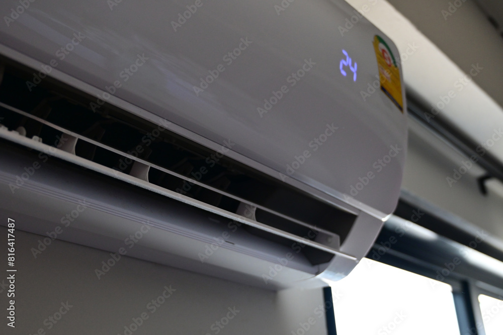 white air conditioner on wall, electricity object in home white air conditioner on wall, electricity object in home