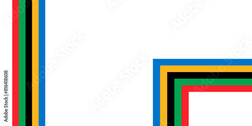 Olympic games banner background. Colorful stripe lines, copy space for text. Vector illustration