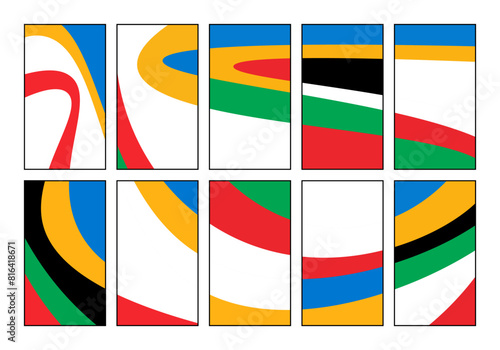 Set of abstract olympic games background. Vector illustration