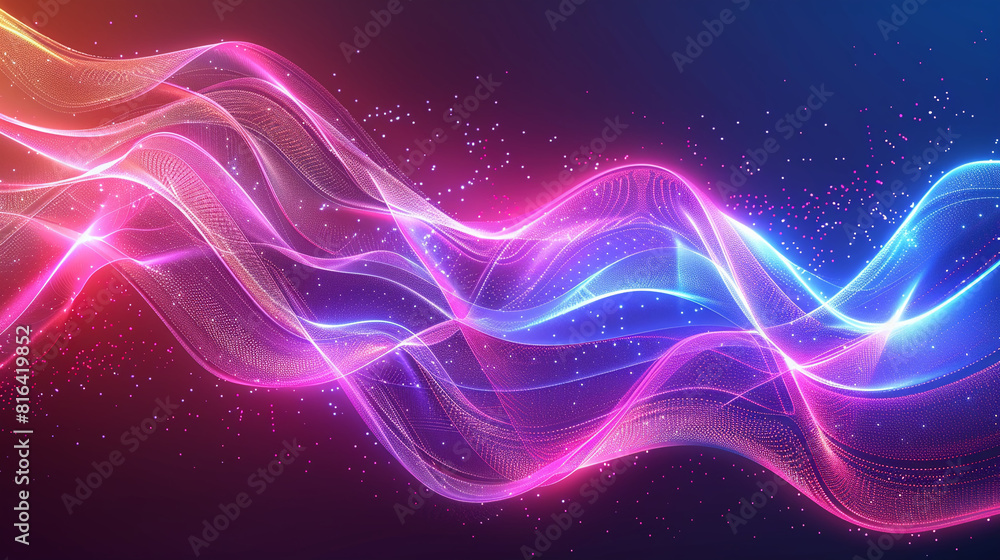 Technology digital wave background of futuristic energy design colours flow graphic light modern science wallpaper illustration.