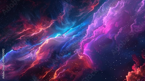 Abstract space themed dark wallpaper with futuristic energy wave design photo