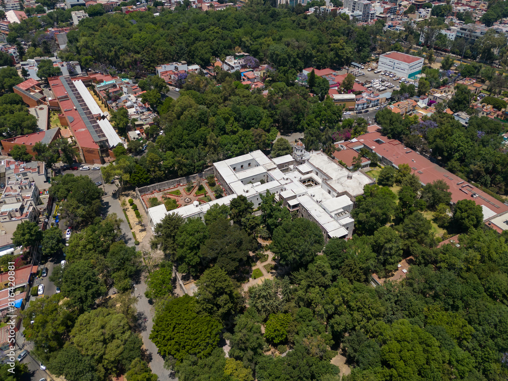 Fototapeta premium Aerial images over the south of Mexico City, sunny day and clear sky 
