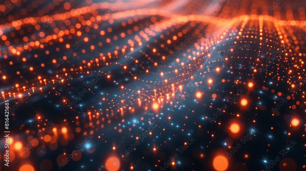 Digital Grid Concept: A 3D illustration of a digital grid as a conceptual representation Digital Grid Concept: A 3D illustration of a digital grid as a conceptual representation