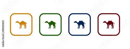 camel icon vector illustration. camel icon in different color design.