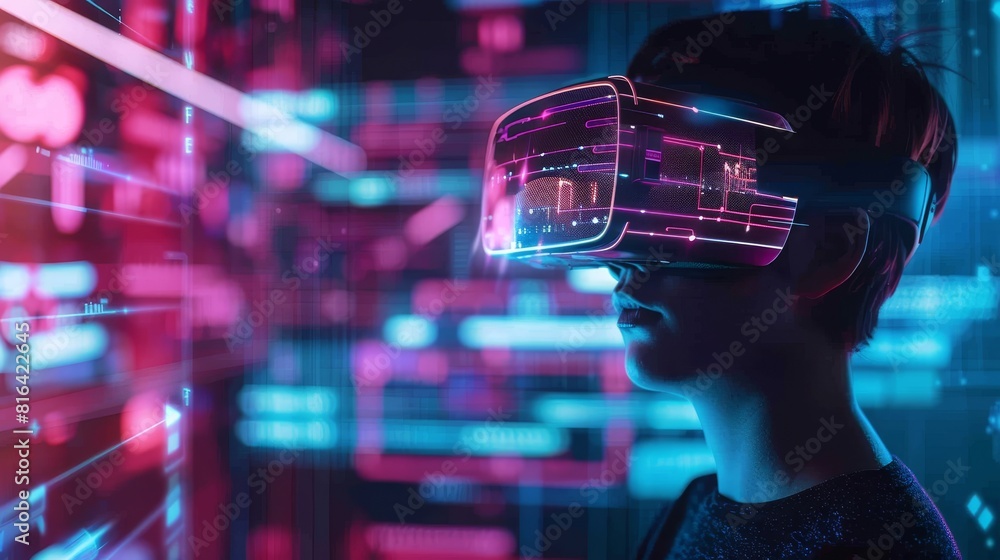 Virtual Reality Futuristic Concept: An illustration of a futuristic virtual reality concept Virtual Reality Futuristic Concept: An illustration of a futuristic virtual reality concept