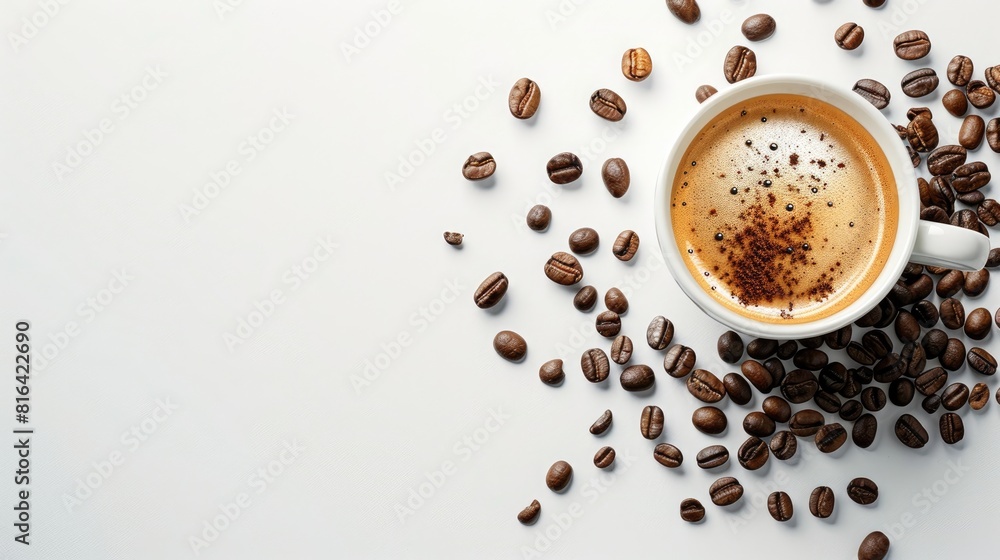 Isolated white background cup of coffee Isolated white background cup of coffee
