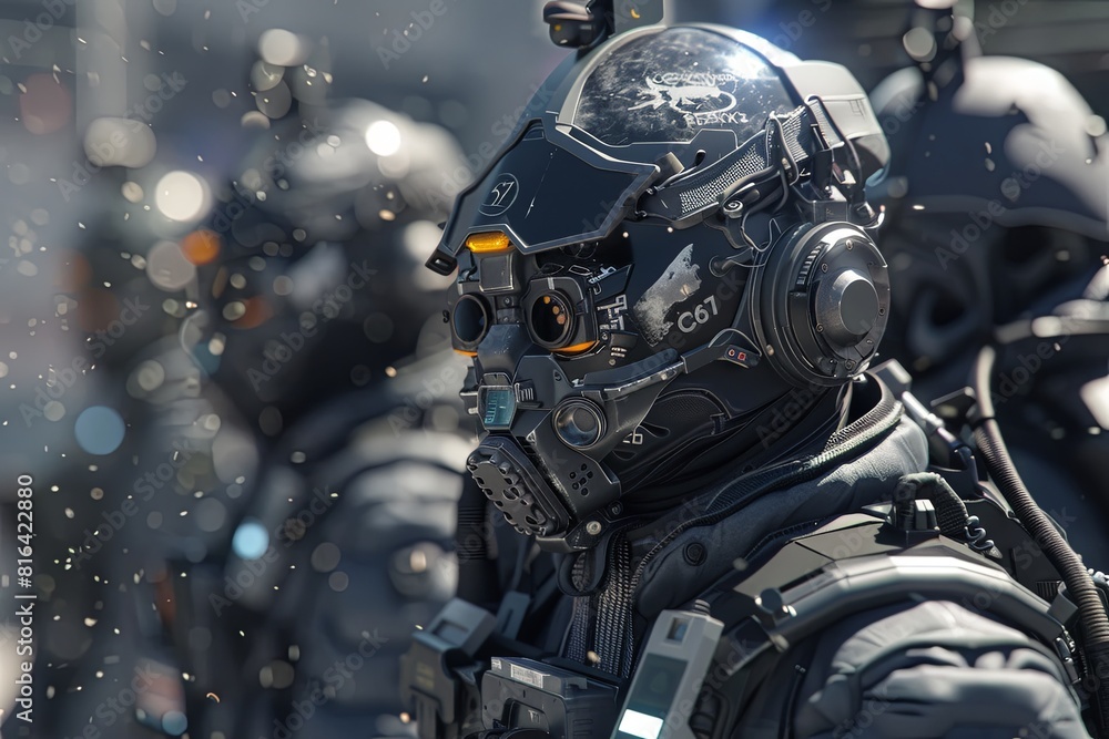 Futuristic robotic cop Futuristic robotic cop