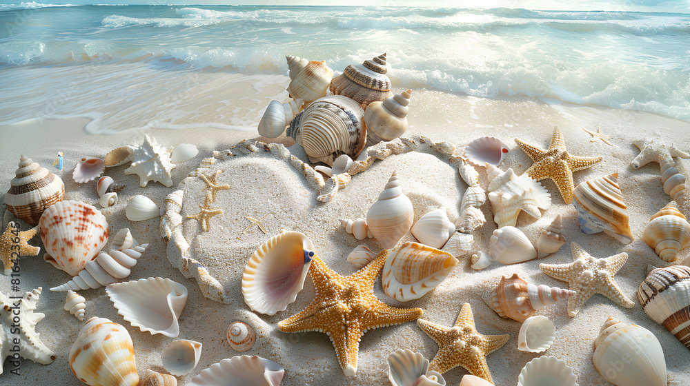Fototapeta premium sea shells on the beach