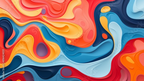 The image is an abstract painting with bright and vibrant colors abstract background with circles