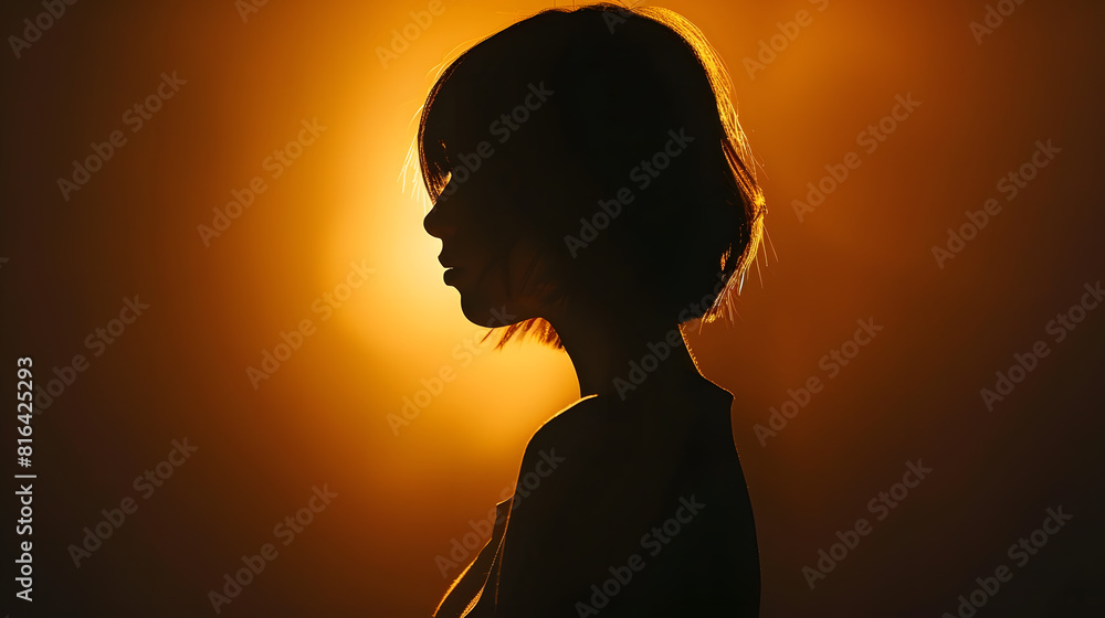 Female person silhouette : Generative AI Female person silhouette : Generative AI