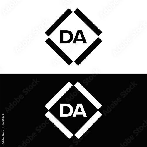 Free Download DA logo. D A design. White DA letter. DA, D A letter logo design. Initial letter DA linked circle uppercase monogram logo. D A letter logo vector design.  - GFXLoad