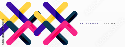Colorful lines with shadows. Geometric background design. Vector Illustration For Wallpaper, Banner, Background, Card, Book Illustration, landing page