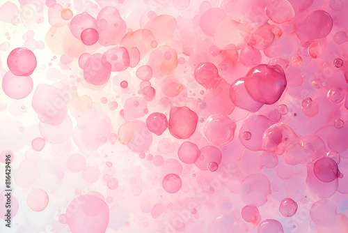 Abstract Pink Bubbles for Cancer Survivors' Day - Creative Design with Copy Space