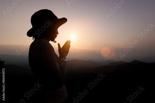 Fotografie Person hands open palm up worship