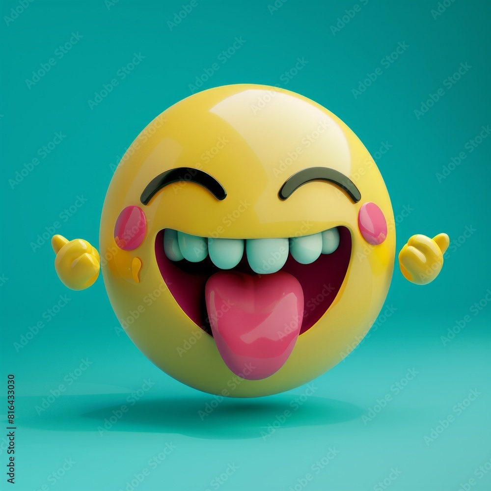 Tickled Pink Emoticon 3D Icon Create a yellow emoticon laughing with hands up, as if being tickled, AI Generative Tickled Pink Emoticon 3D Icon Create a yellow emoticon laughing with hands up, as if being tickled, AI Generative