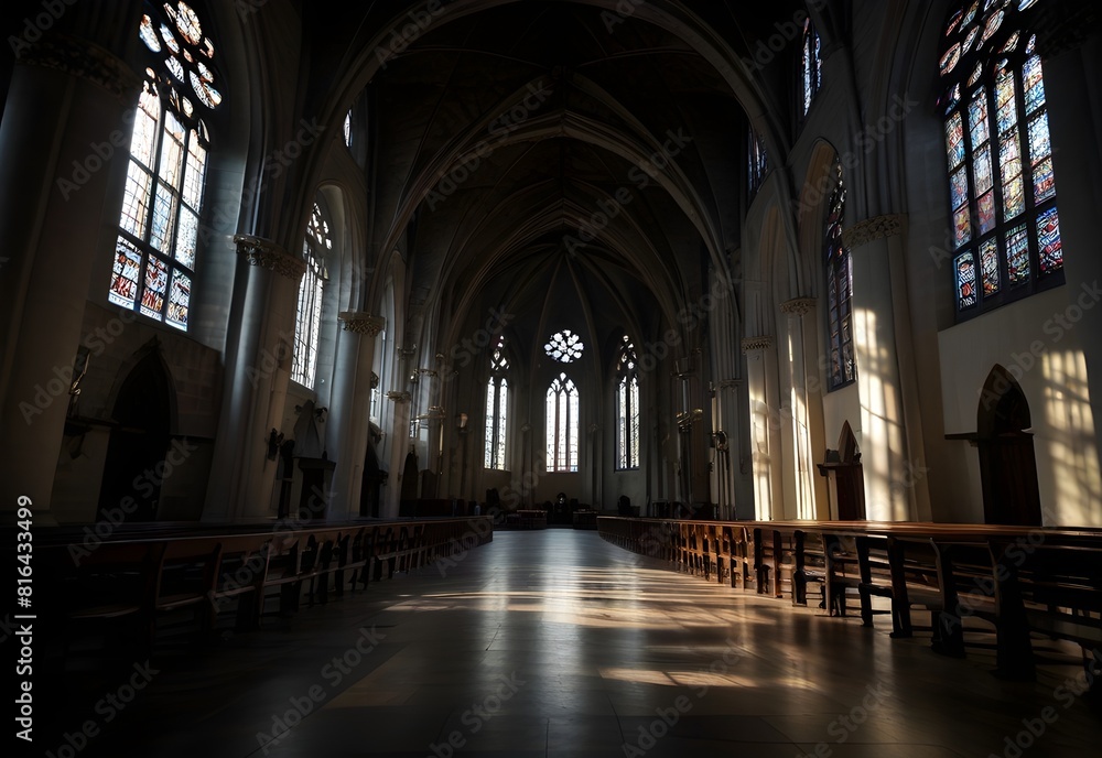 a cathedral made of light and shadow, generative AI