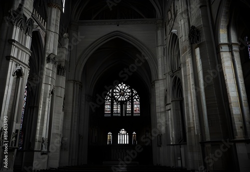 a cathedral made of light and shadow  generative AI