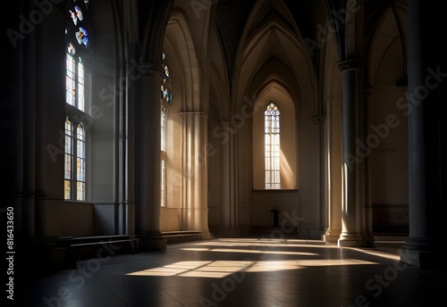 a cathedral made of light and shadow  generative AI